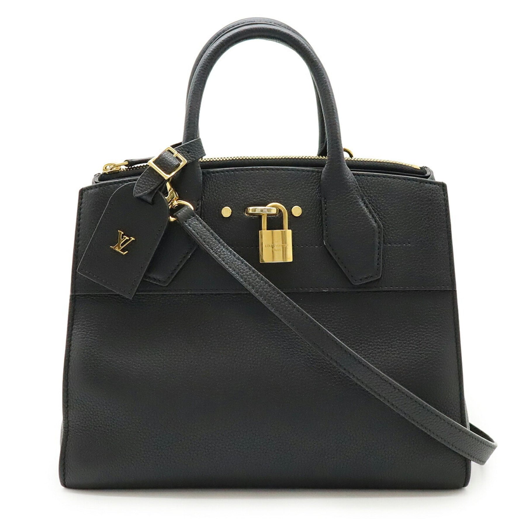 LOUIS VUITTON City Steamer PM Handbag/Shoulder Bag in Black Leather (Noir)