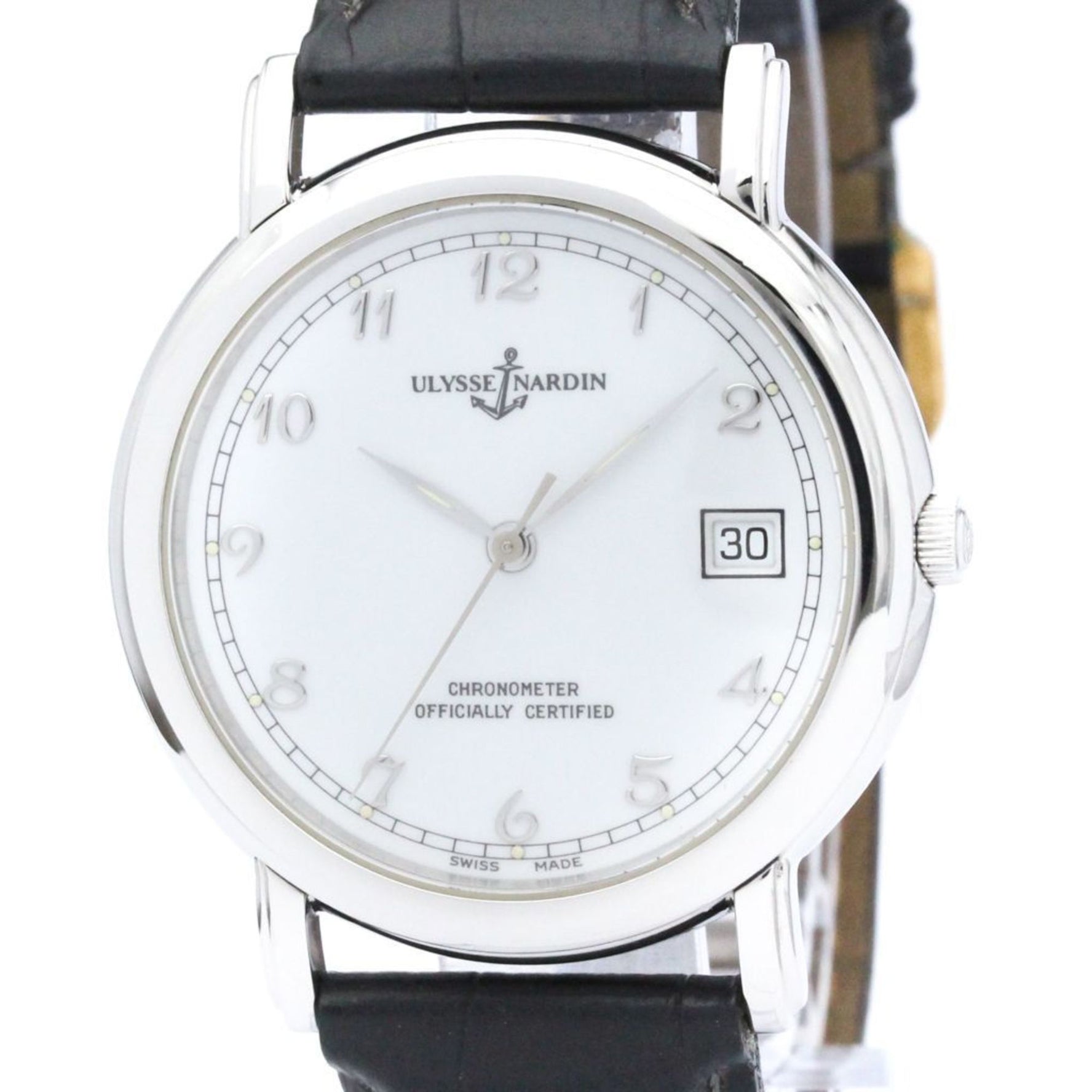 ULYSEE NARDIN Stainless Steel Leather Automatic Watch 133-77