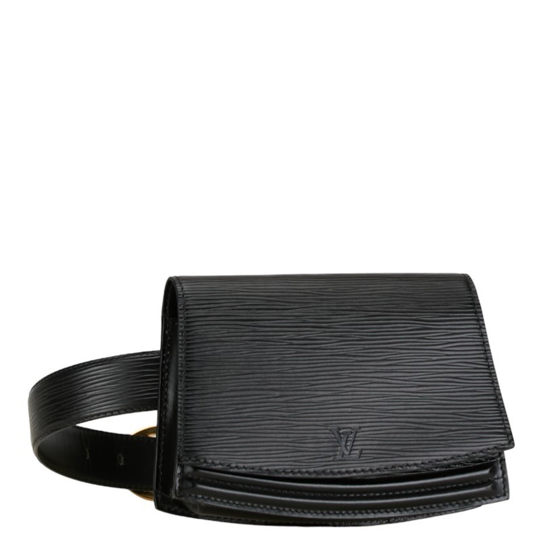 Louis Vuitton Epi Tilsitt Shoulder Bag Noir Black Leather