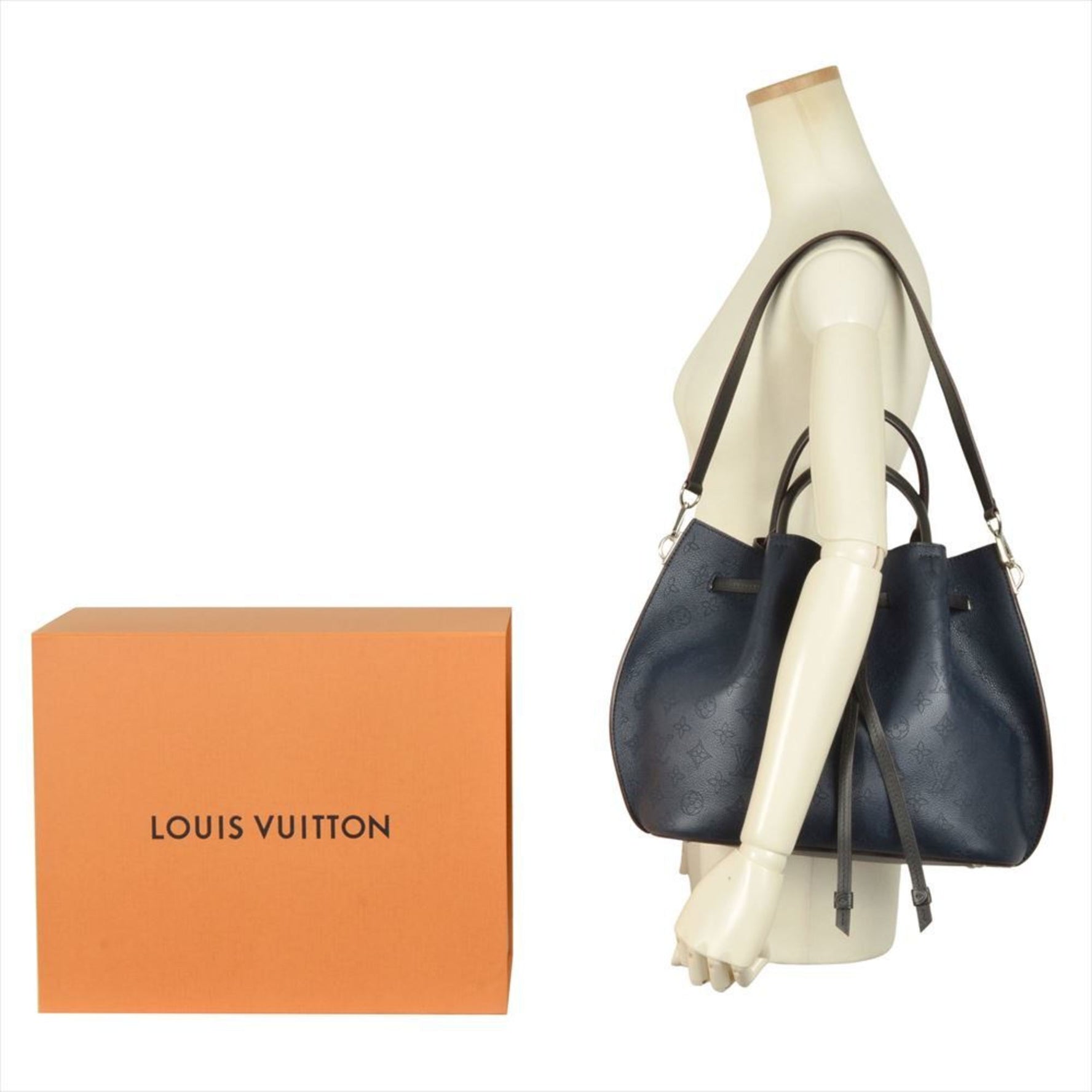 Louis Vuitton Girolata Shoulder Bag Monogram Mahina Navy Blue Marine