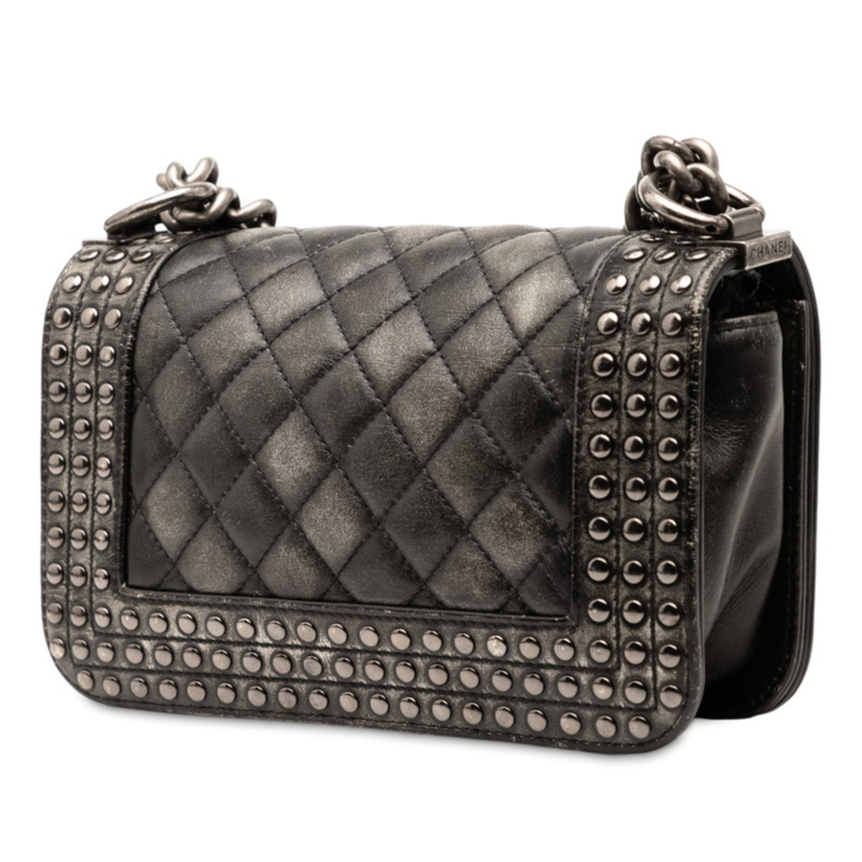 Chanel Coco Mark Stud Boy 20 Crossbody Chain Shoulder Bag in Lambskin