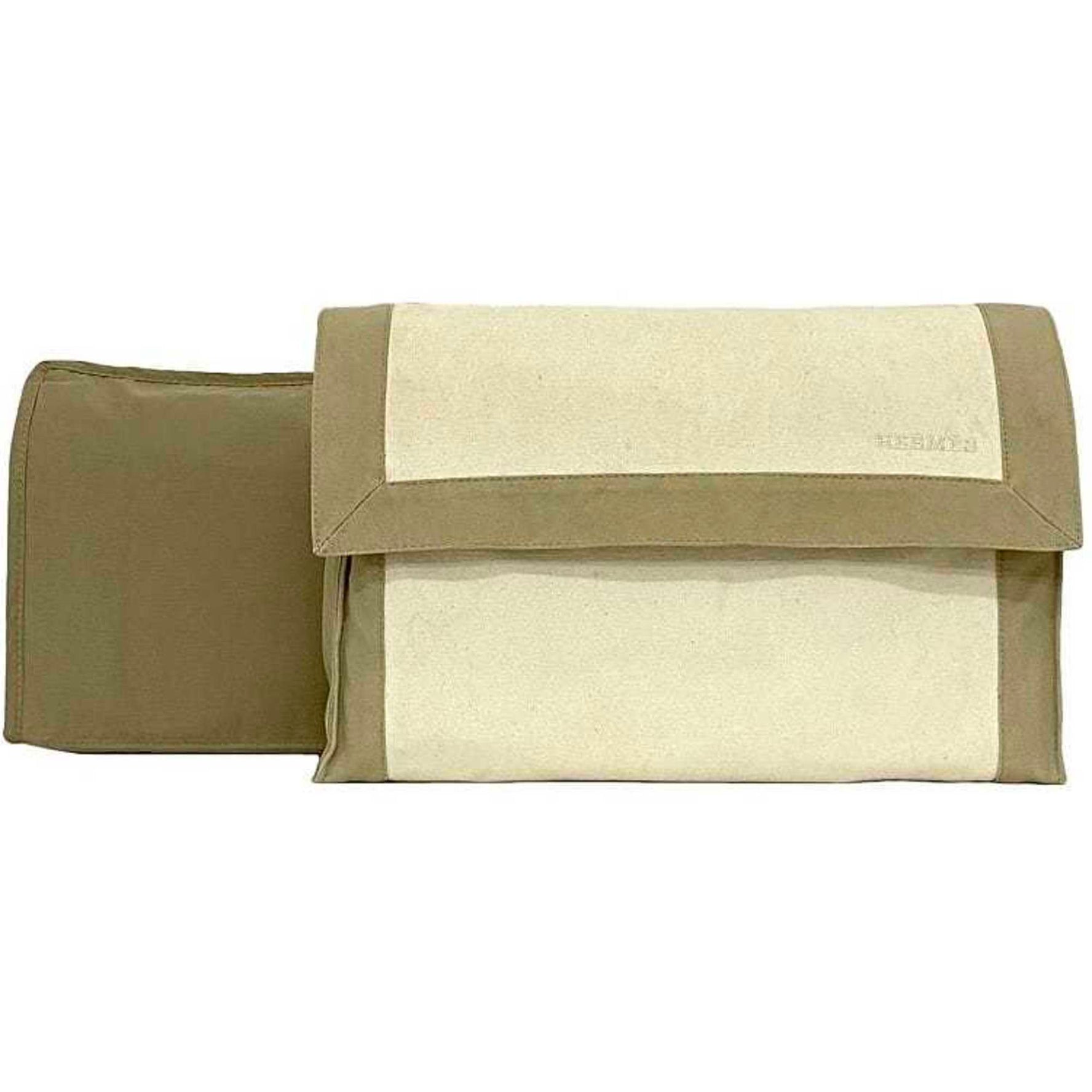 Hermes Clutch Bag Tapidcel ec-22048 Beige White Cotton Canvas HERMES Travel Case Flap Embroidery Bag-in-Bag Women's Men's Items