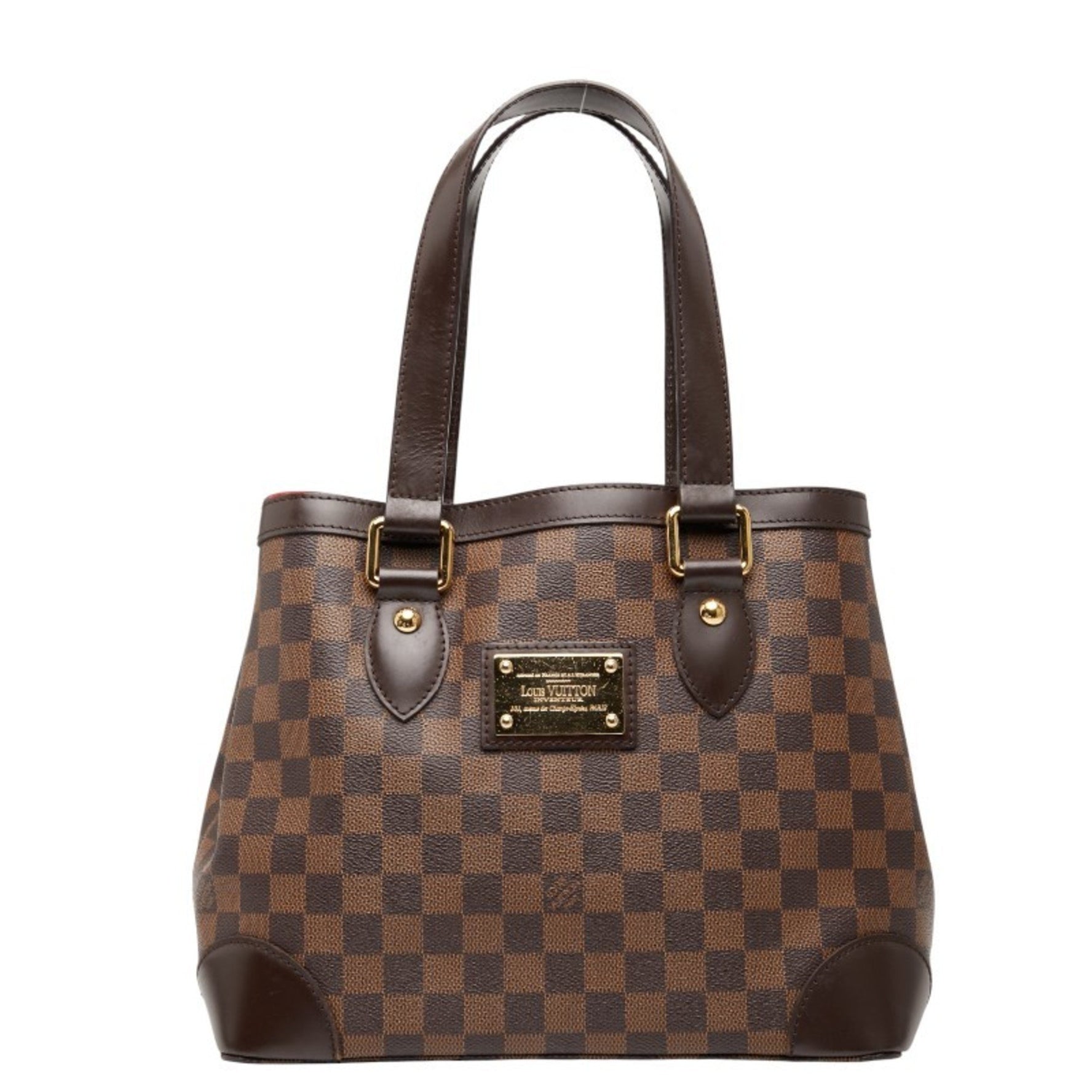 Louis Vuitton Damier Hampstead PM Tote Bag, Handbag Ebene Brown Leather, LOUIS VUITTON