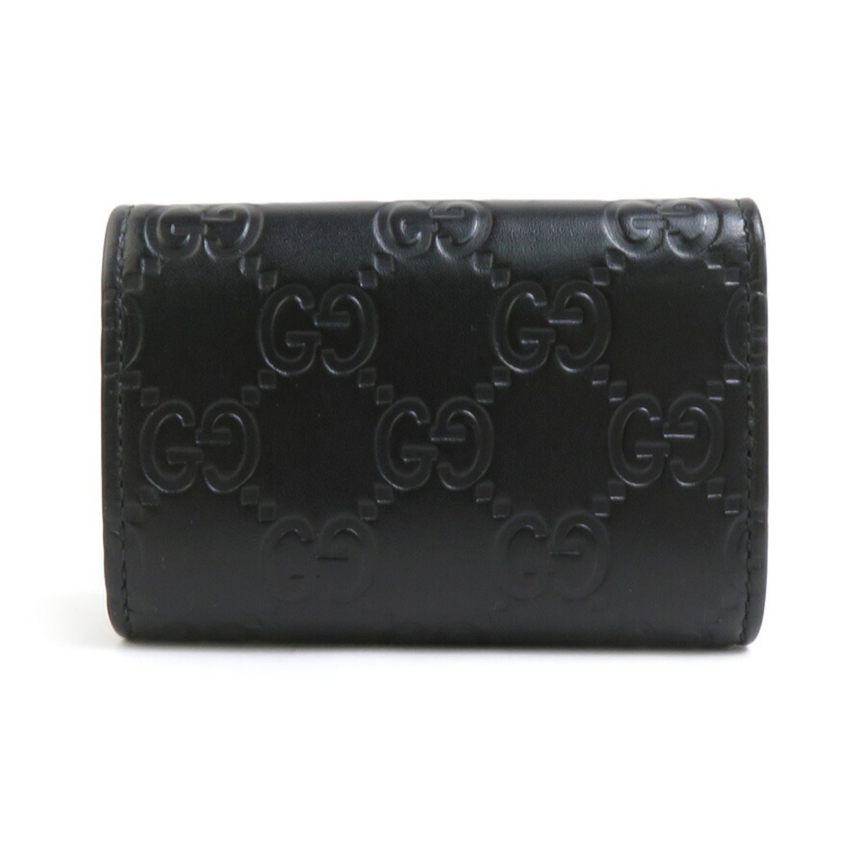 GUCCI key case Guccissima leather metal black gold men women