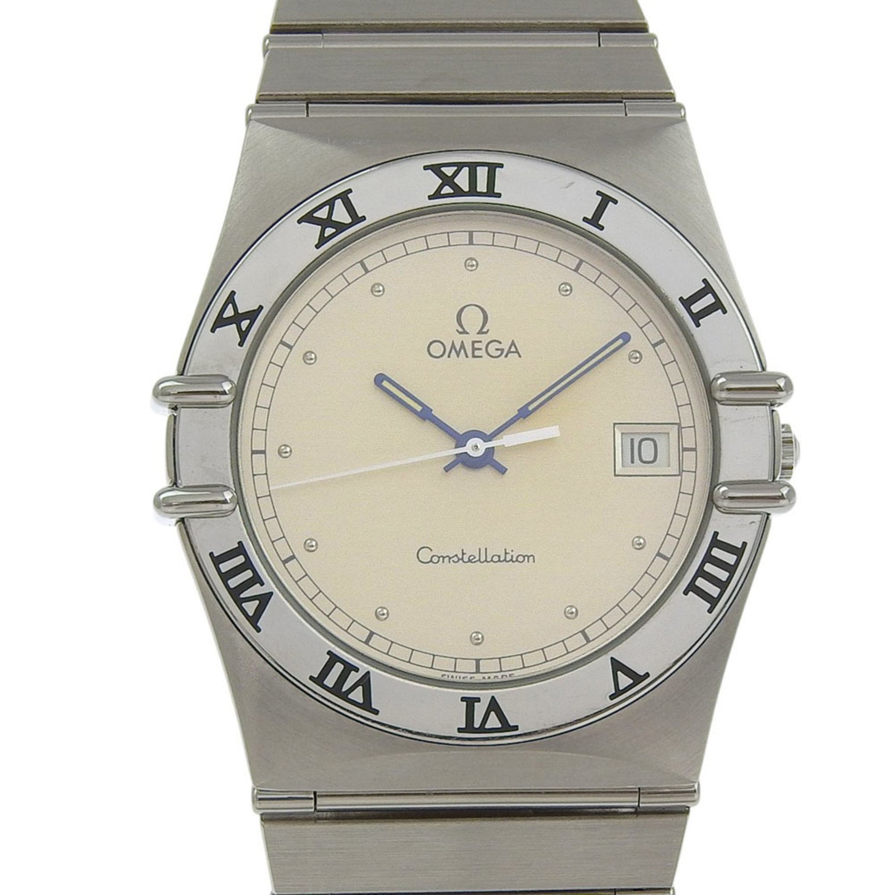 OMEGA Constellation Watch, caliber 1438 396.1070, stainless steel, quartz movement, analog display, silver dial, unisex.