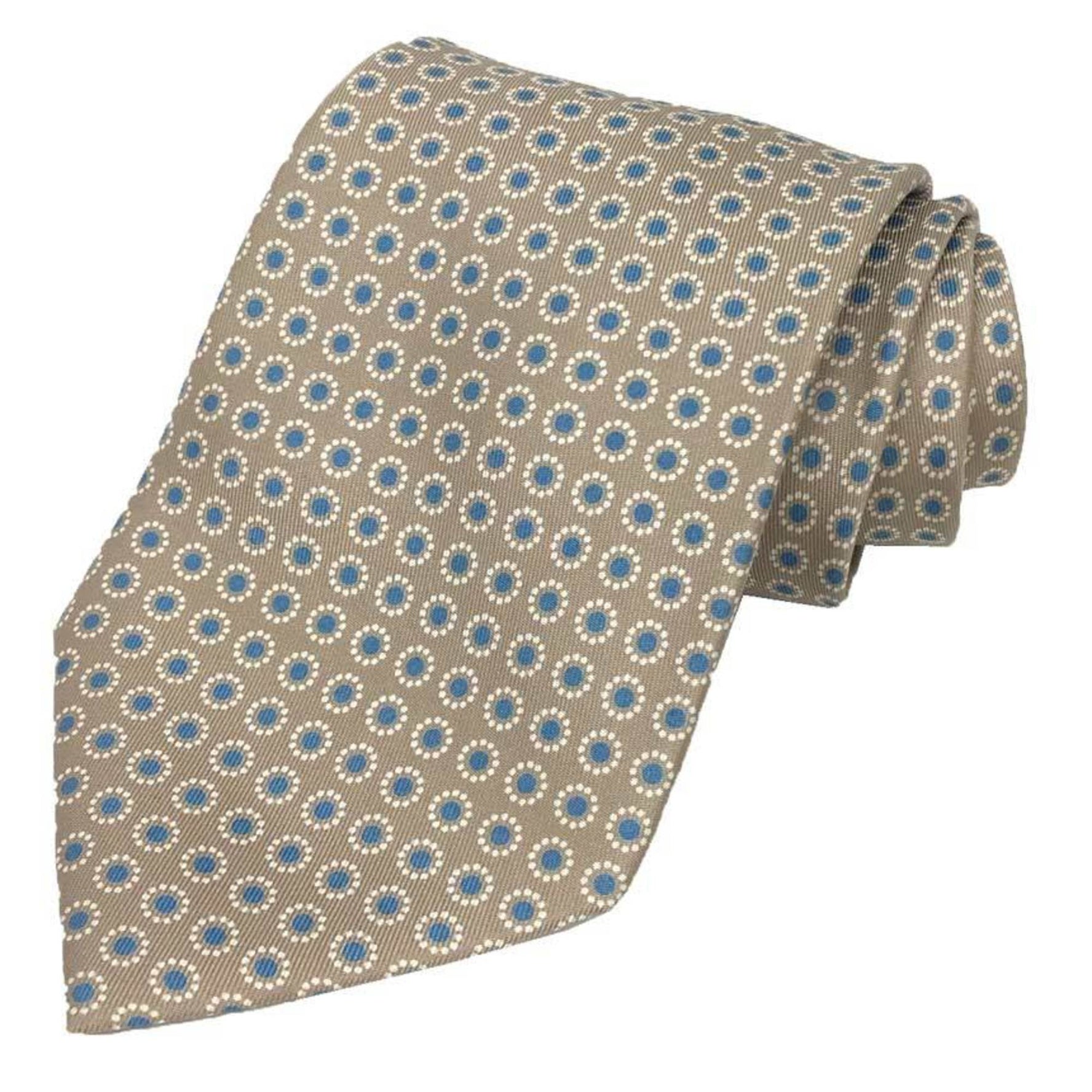 Hermes HERMES tie floral pattern 100% silk greige men's
