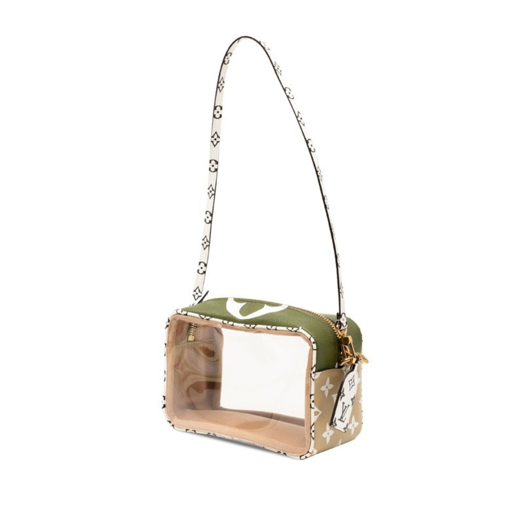 Louis Vuitton Monogram Giant Beach Pouch One-Shoulder Bag Khaki White Beige Vinyl LOUIS VUITTON