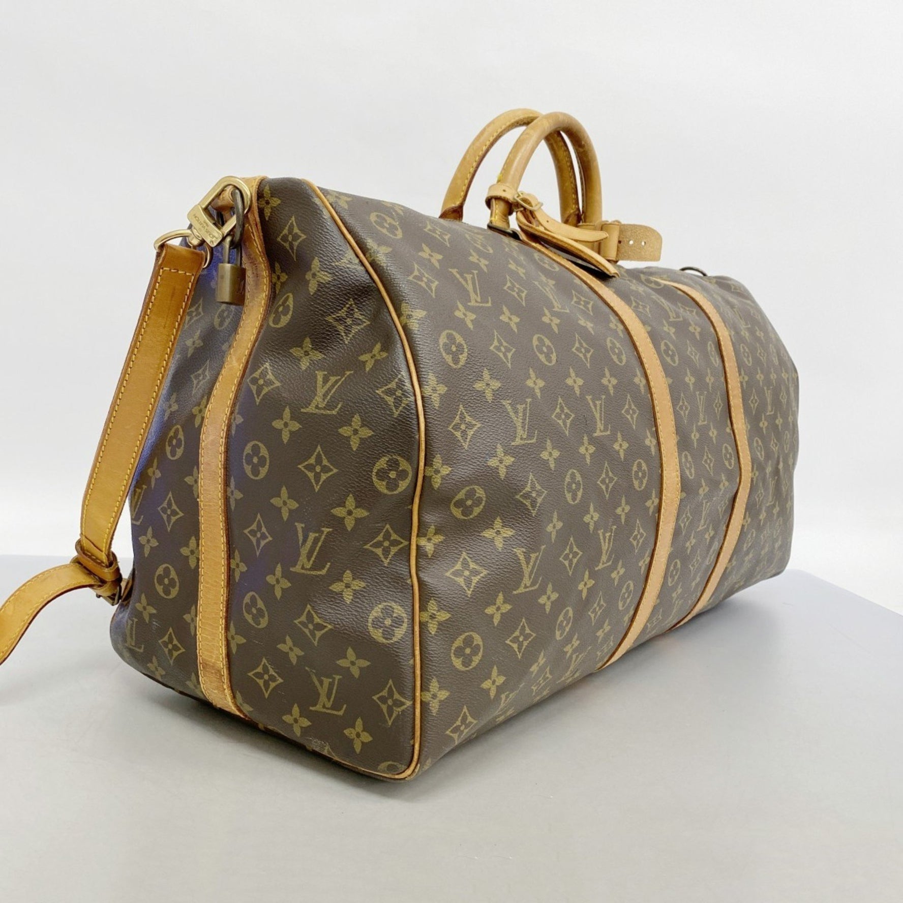 Louis Vuitton Monogram Keepall Bandouliere 60 Boston Bag Brown Men's and Women's