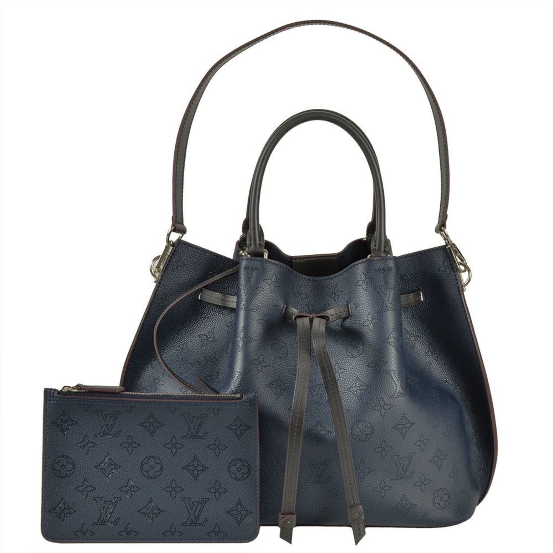 Louis Vuitton Girolata Shoulder Bag Monogram Mahina Navy Blue Marine