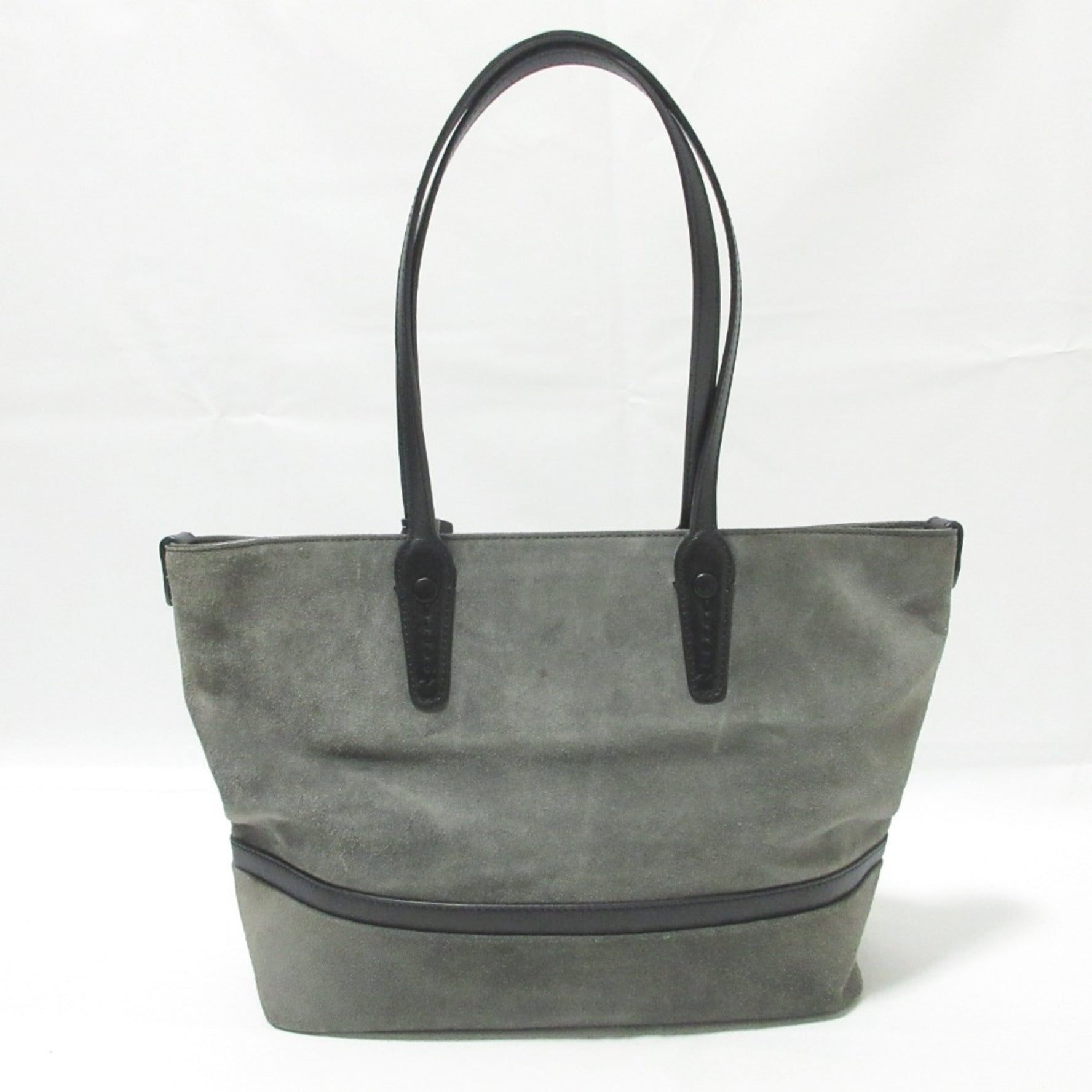 BALLY Suede Charm Tote Bag Semi-Shoulder Grey Women's