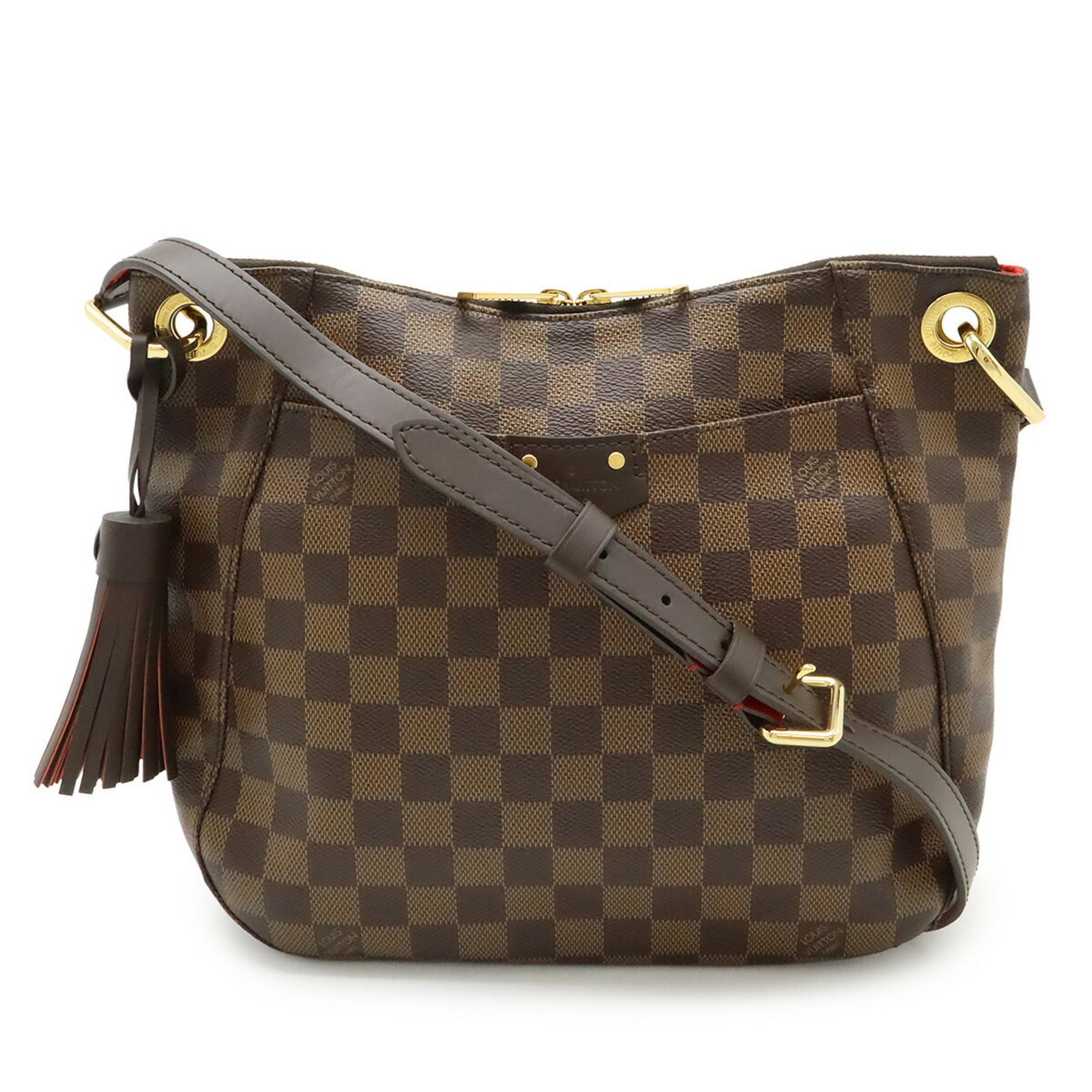 LOUIS VUITTON Damier South Bank Shoulder Bag with Tassel Charm