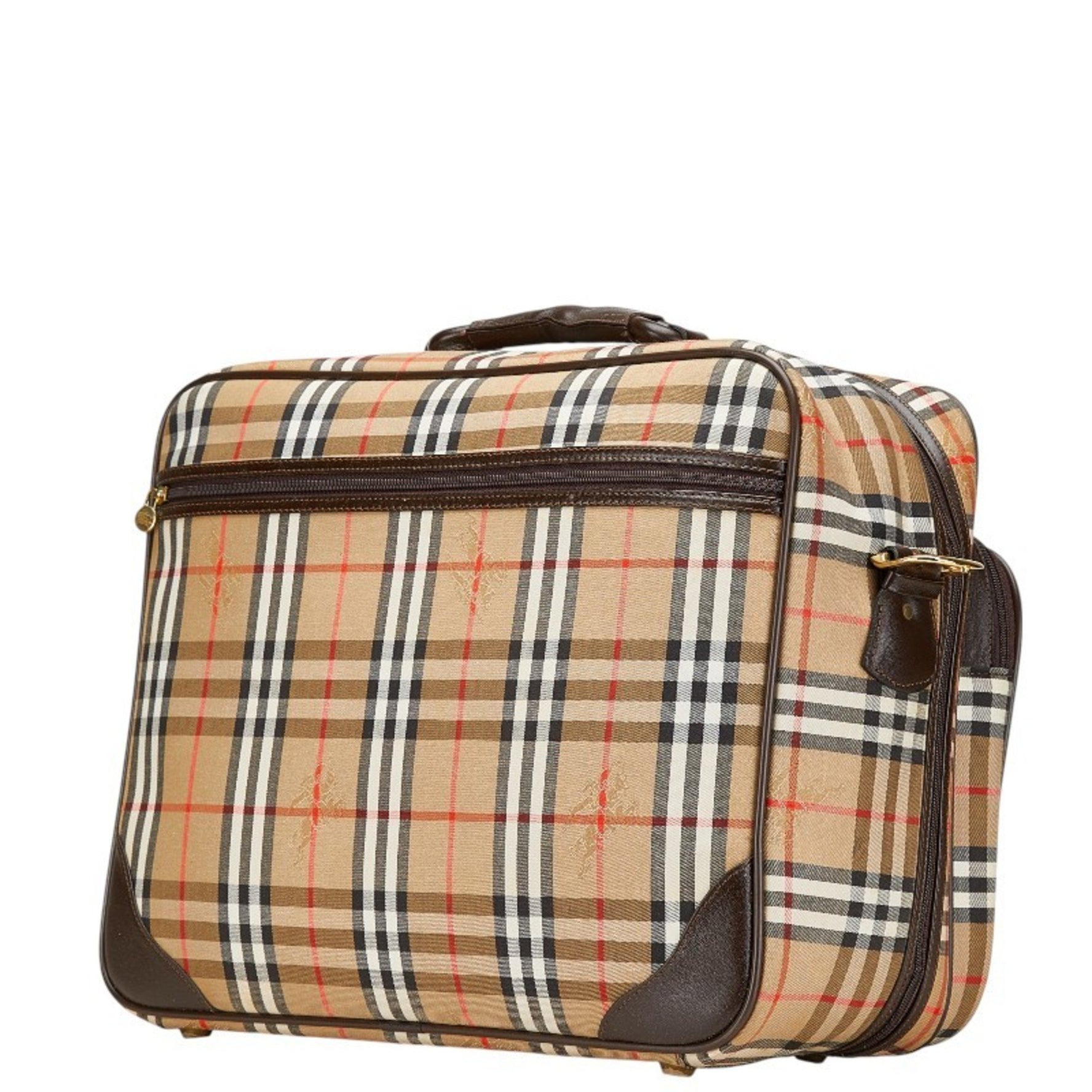 Burberry Nova Check Shadow Horse Boston/Shoulder Bag, Beige/Brown Canvas/Leather