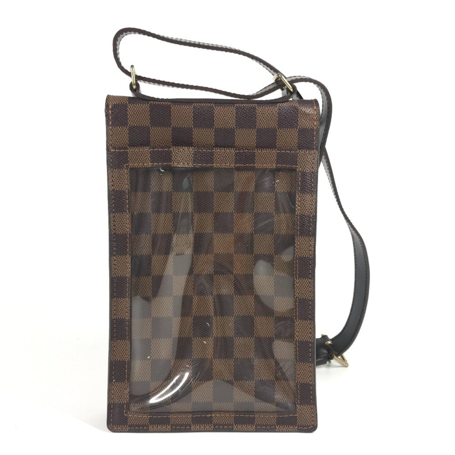 LOUIS VUITTON Damier Portobello Bag, Crossbody Pochette Shoulder Canvas, Ebene Men's/Women's